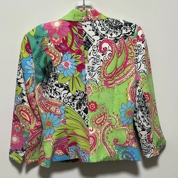 Alberto Makali Vintage Y2K Chic trendy Floral Paisley luxury retro mod Blazer - Picture 4 of 11